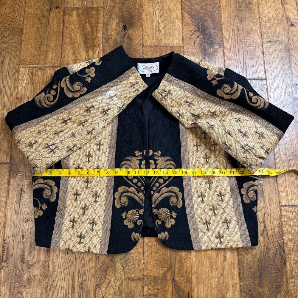 Wraps Collection Vintage Women’s Blazer Jacket Cropped Tapestry Size XL USA - Picture 4 of 6